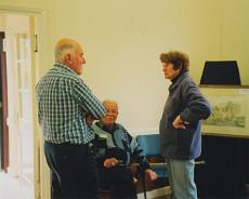 RPR04_0001 March 08 exhibition at Lowsonford Village Hall. John Williams, Mike Swain (seated)