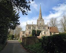 IMG_1099 The Church viewed from the same spot as the 1890 picture of the 'almshouses' - the curve in the wall and a few stones from the base of the old building are...