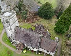DJI_0322 Aerial view of Packwood Churchyard