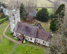 DJI_0323c Aerial view of Packwood Churchyard