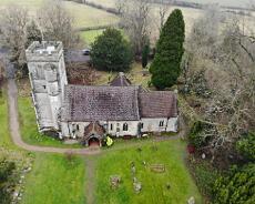 DJI_0324 Aerial view of Packwood Churchyard