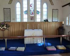 P1000891 Altar rail in St Luke's dedicated to Herbert McWilliams