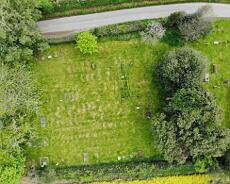 Haseley North Northern, 1887, section of Haseley graveyard showing hints of a large number of now unmarked graves