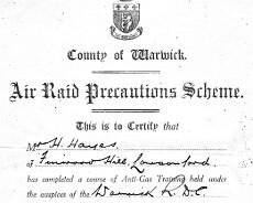 Cavan Hayes ARP cert ARP certificate for Mr Hayes