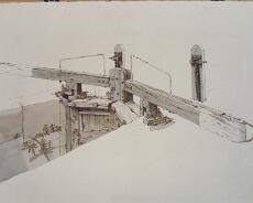 ALockwood_0008 Lock 19 on the Stratford Canal at Lapworth Oct 1988. Original painting by Arthur Lockwood