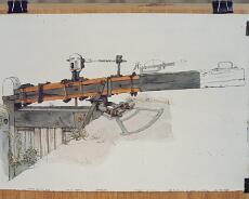 ALockwood_0009 Lock 23 on the Stratford Canal at Lapworth 1988. Original painting by Arthur Lockwood