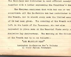 Report20-001 Report on ex-Servicemen's contribution to memorial wreath